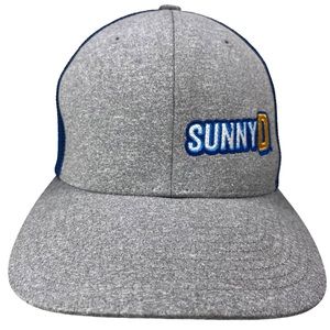 Sunny D FlexFit‎ Hat Blue Mesh and Light Gray Cap, Stitched Logo